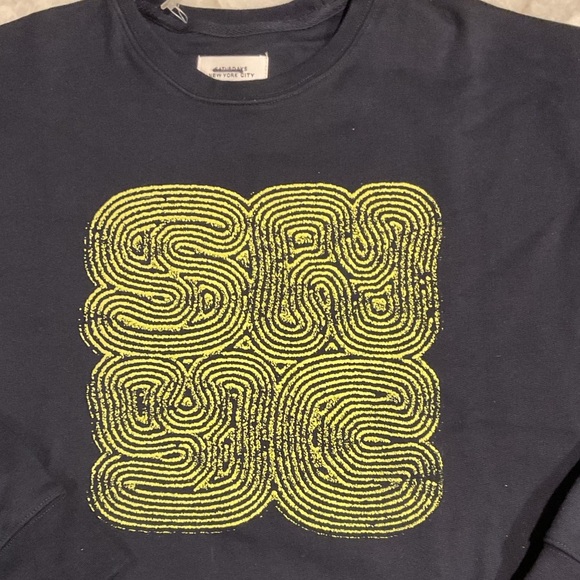 Saturdays NEw York City NYC Artsy Bohemian Oversized Crewneck XS C8 - Picture 3 of 3